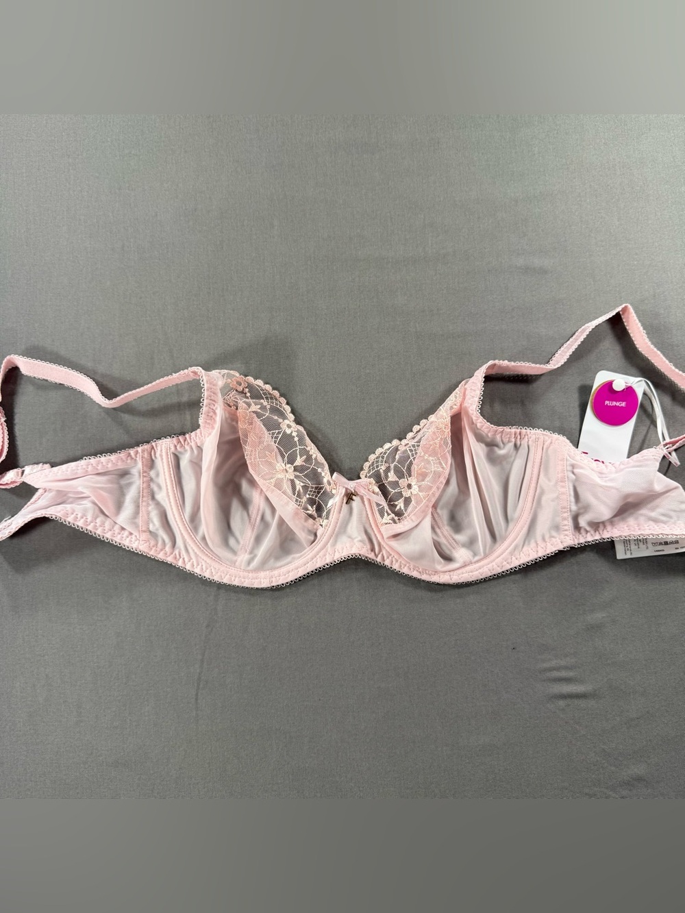 Freya Hallie Plunge Bra Blush Pink Lace Underwire Size 30G NWT